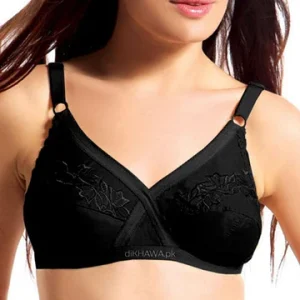 Cotton Cross Flourish Bra – Non Padded Non Wired Embroidered Cotton Bra