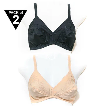 Pack of 2 Cotton Non Padded Bras | Comfortable Everyday Bras