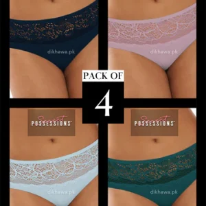 Secret Possessions Panty – Basic Cotton Stretch Lace Waist Brief | Pack of 4